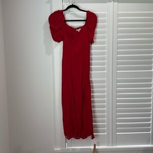 Reformation Bandit Dress in cherry